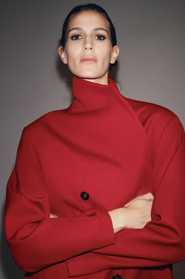 Zara Двубортный блейзер прямого кроя — ZW COLLECTION