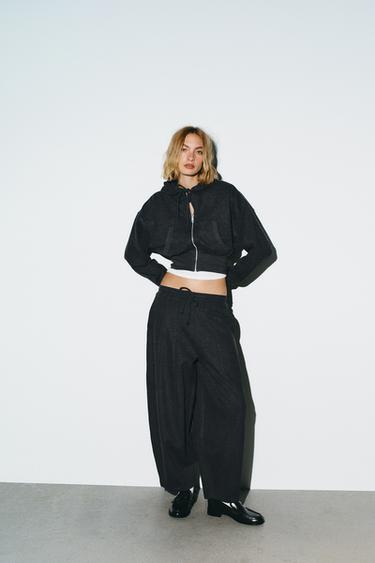 Zara Брюки BALLOON в рубчик