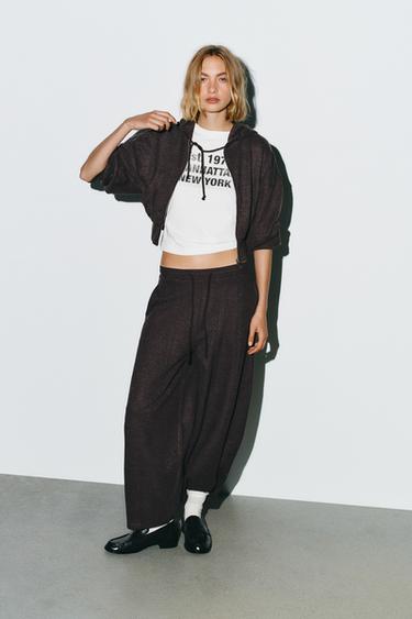 Zara Брюки BALLOON в рубчик