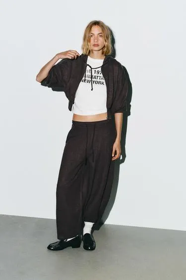 Брюки-баллоны рубчиковые