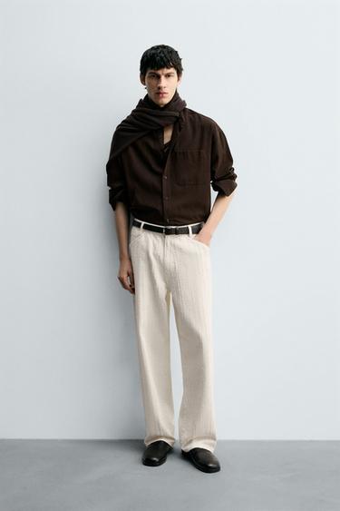 Zara Джинсы в полоску с рельефным узором