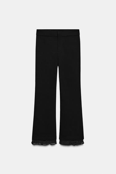 Zara Мини-брюки с расклешенными штанинами и оборкой