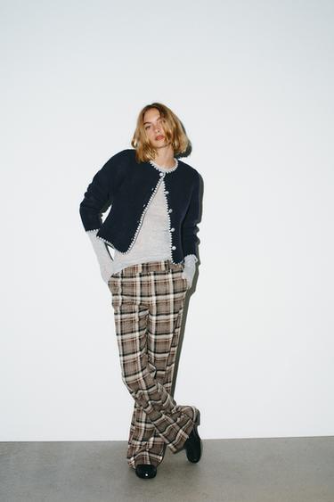 Zara Кардиган с контрастной вышивкой купить с доставкой.