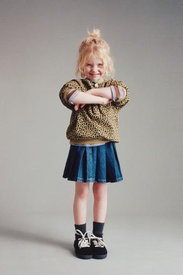 Zara Джинсовая юбка с воланом