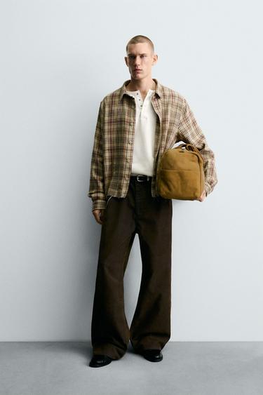 Zara Рубашка в клетку с эффектом рваных деталей