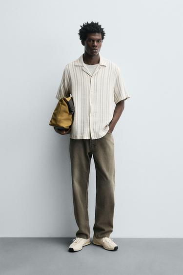 Zara Рубашка в геометрическом джаккарде купить с доставкой.