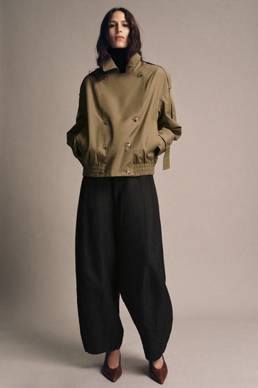 Zara Стеганое пальто с воротником из искусственного меха — ZW COLLECTION купить с доставкой.