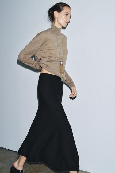 Zara Трикотажная расклешенная юбка миди