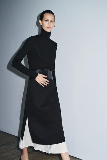 Zara Комбинированная юбка — ZW COLLECTION