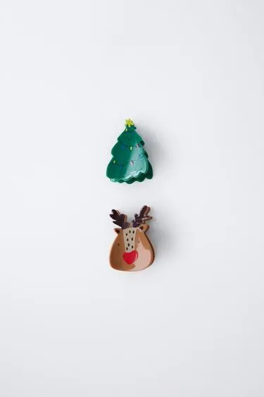 Набор из двух заколок для волос «дерево и олень»