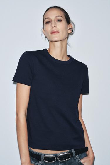Zara Футболка INTERLOCK с короткими рукавами