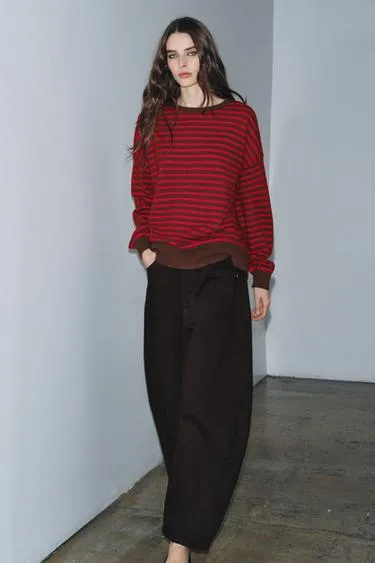 Свитер из 100% шерсти в полоску