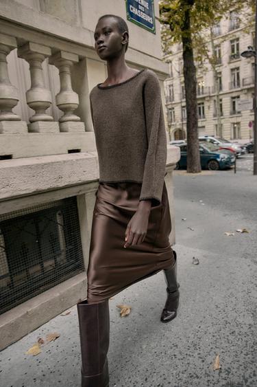 Zara Джемпер с контрастной отстрочкой