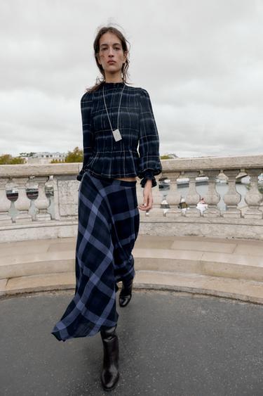 Zara Топ в клетку «соты»