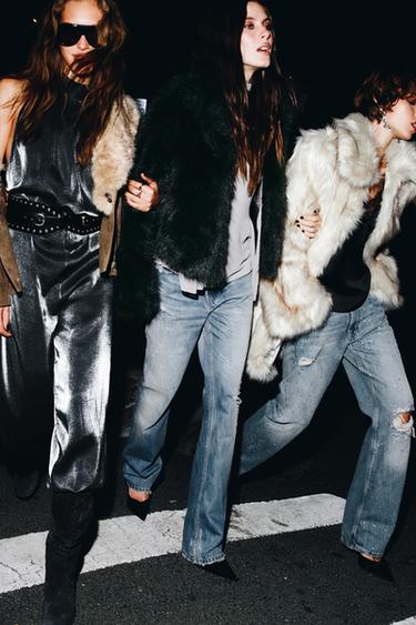 Zara Топ из жоржета асимметричный с пайетками