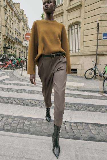 Zara Брюки с отворотами и ремнем