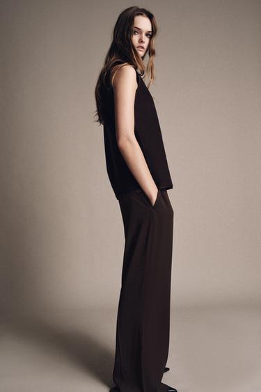 Zara Мягкий топ без рукавов