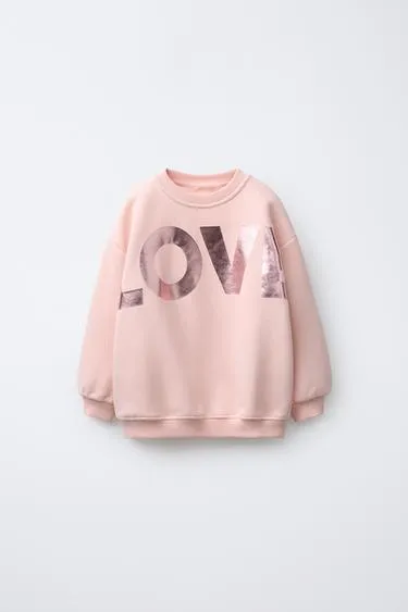 Толстовка с блестящей надписью- Заказать в России