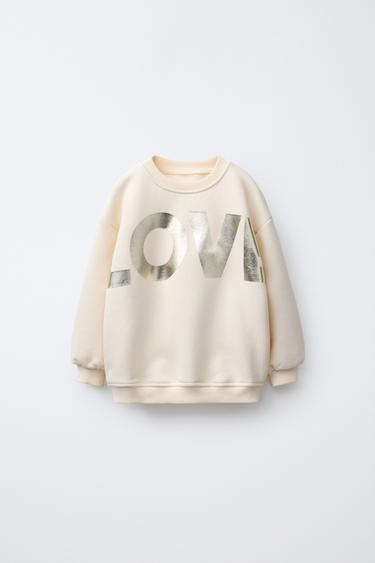 Zara Толстовка с блестящей надписью
