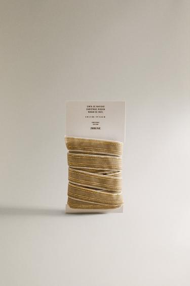 Zara Бархатная новогодняя лента для подарков