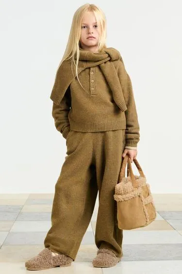 Шерстяные кулоты с эластичным поясом и передним шнурком ZARA