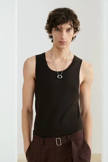 Вязаный топ без рукавов- Заказать в России