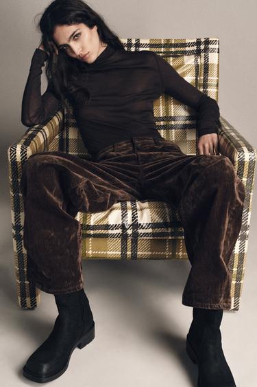 Zara Кожаные ботильоны с квадратным носом