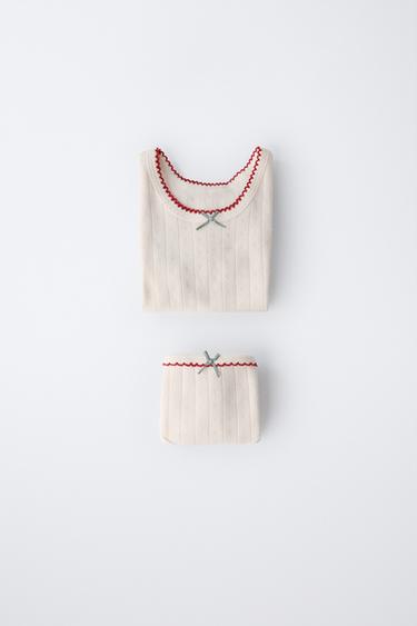 Zara 1/2–6 лет/ набор из топа и трусов с ажурным узором купить с доставкой.