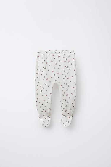 Zara Лоскутные колготки с принтом деревьев