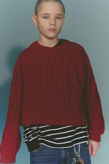 Джемпер с аранским узором- Заказать в России