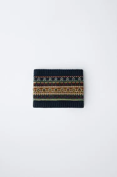 Жаккардовый шарф-снуд- Заказать в России