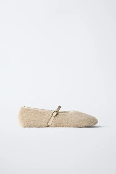 Балетки из искусственного меха- Заказать в России