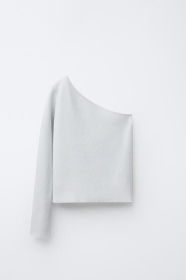 Zara Асимметричный свитер с блестящими деталями купить с доставкой.