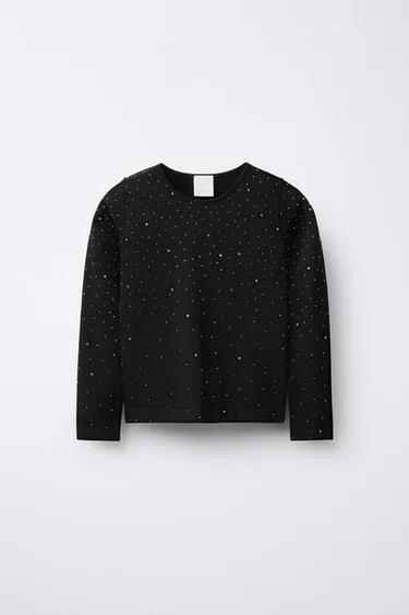 Бесшовная футболка со стразами- Заказать в России