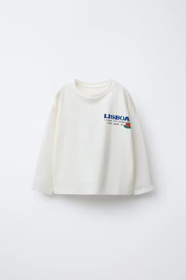 Футболка с принтом слогана лиссабона- Заказать в России