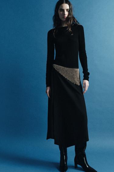 Zara Комбинированный ремень с металлической сеткой купить с доставкой.