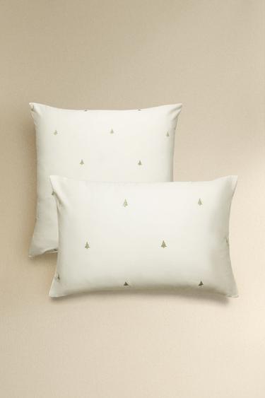 Zara Наволочка из сатина с вышивкой рождество