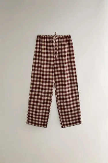 Длинные клетчатые рождественские штаны- Заказать в России