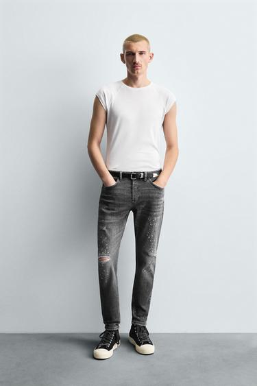 Zara Джинсы SKINNY FIT с дырами купить с доставкой.