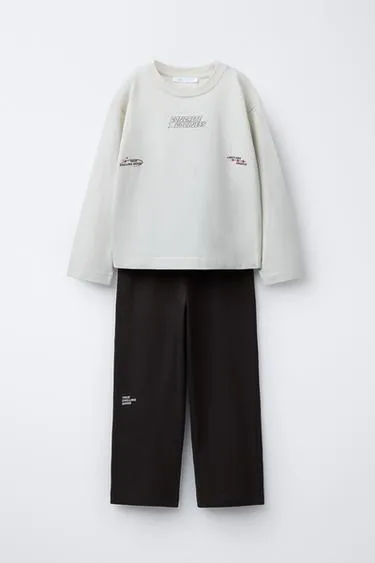 6-14 лет/пижама с текстовым принтом