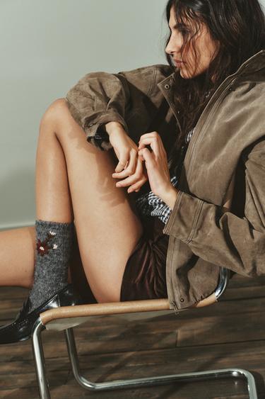 Zara Носки с цветочной вышивкой