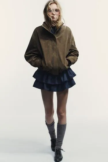 Объемная куртка из 100% замши- Заказать в России