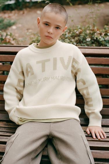 Zara Жаккардовый свитер с надписью