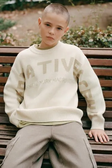 Жаккардовый свитер с надписью- Заказать в России