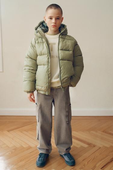 Zara Стеганое пальто WATER REPELLENT