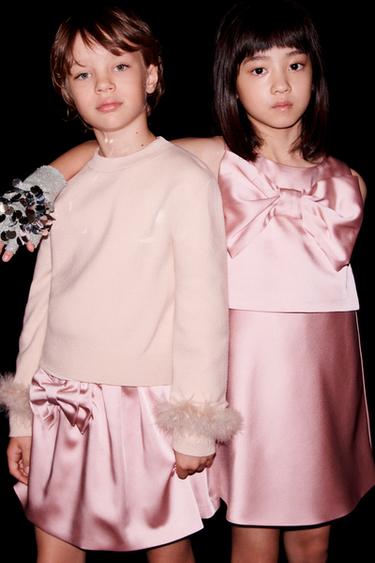 Zara Атласная юбка-шорты с бантом