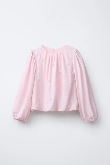 Атласная блузка с жемчугом- Заказать в России