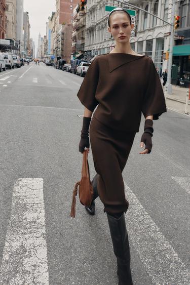 Zara Трикотажная юбка миди