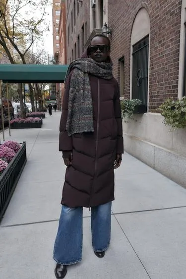 Длинный пуховик ветрозащитный и водоотталкивающий- Заказать в России