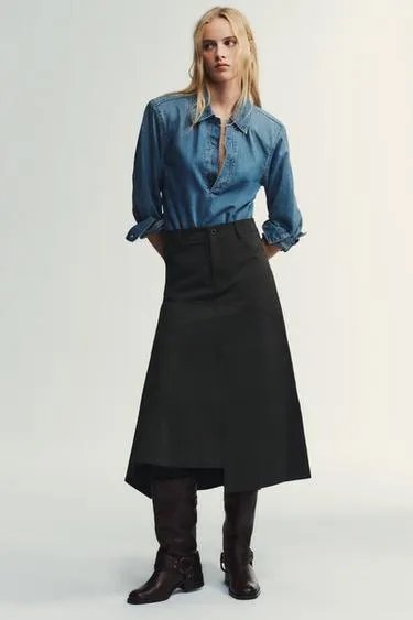 Юбка миди асимметричного кроя